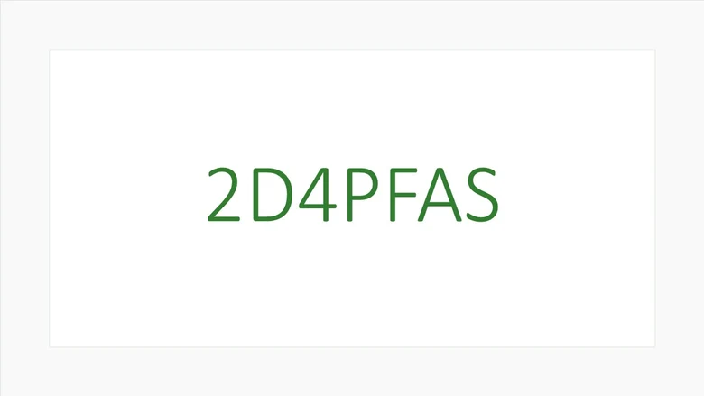 grüner Schriftzug des Projekttitels "2D4PFAS"