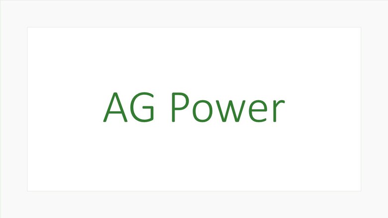grüner Schriftzug des Projekttitels "AG Power"
