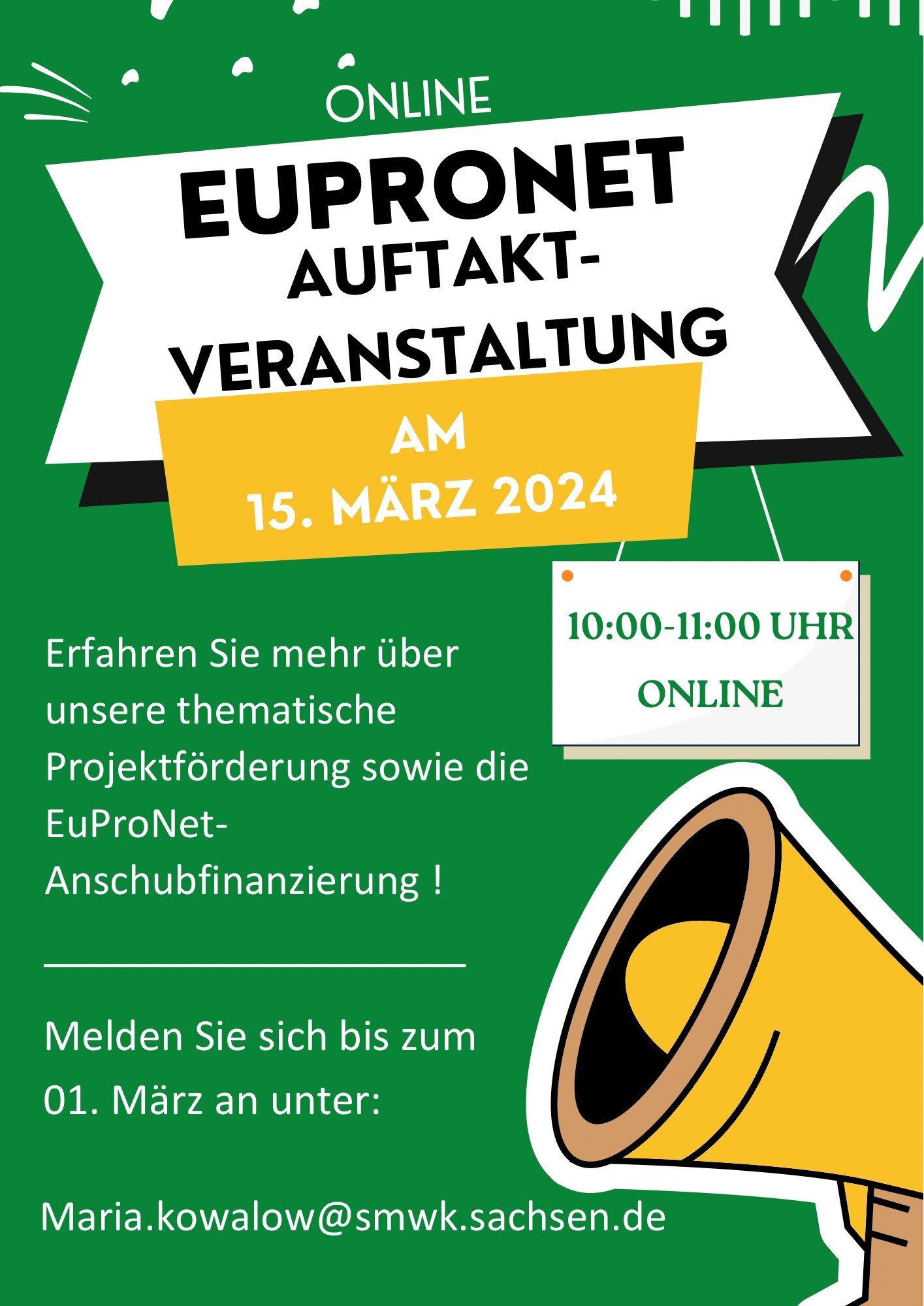 EuProNet Auftaktveranstaltung findet am 15. März 2024 von 10:00 bis 11:00 Uhr online statt.