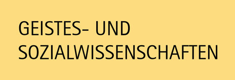 Gelbe Kachel mit der Aufschrift "Geistes- und Sozialwissenschaft"