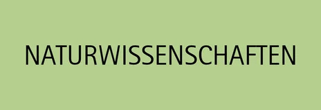 Grüne Kachen mit Aufschrift "Naturwissenschaften"